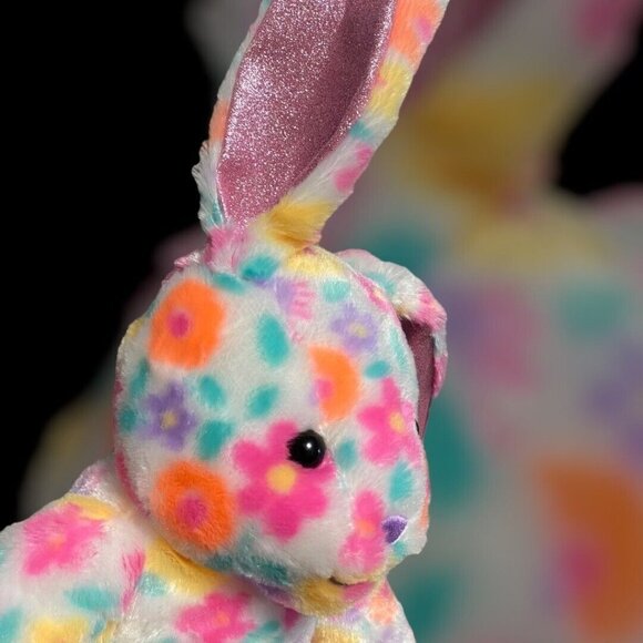 Build-A-Bear Bunny Rabbit Pawlette Glitter Colorful Flower Stuffed Animal Plush - Picture 6 of 8